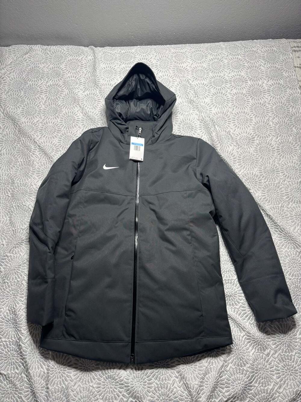 Nike 550 Duck Down Parka Football NFL Issued Jacket Grey Mens S DJ6526-060
